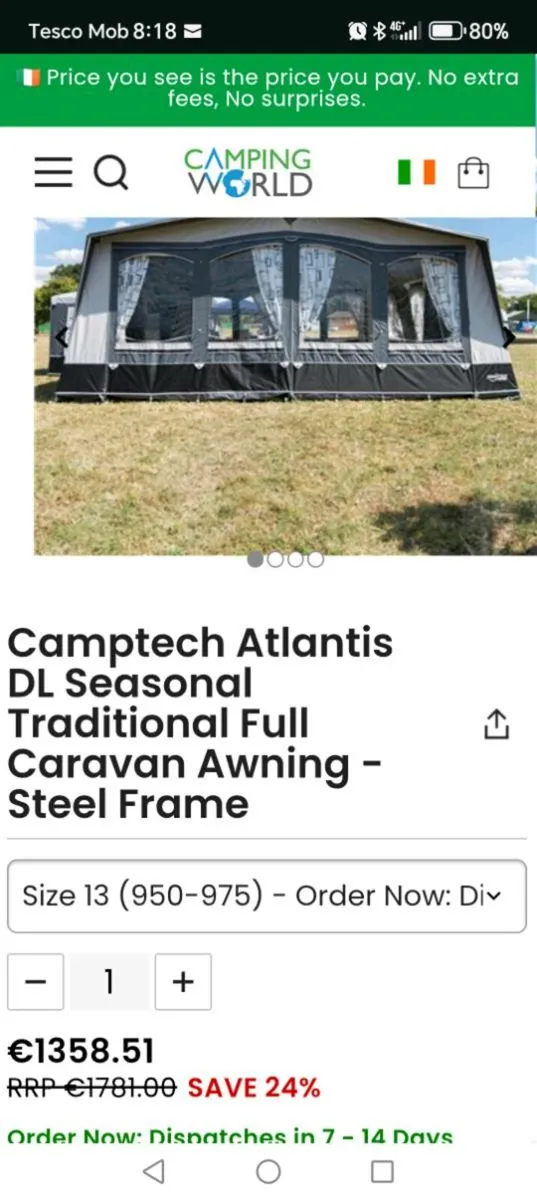 Atlantis DL Seasonal Awning+ Tall anneexe - Image 2