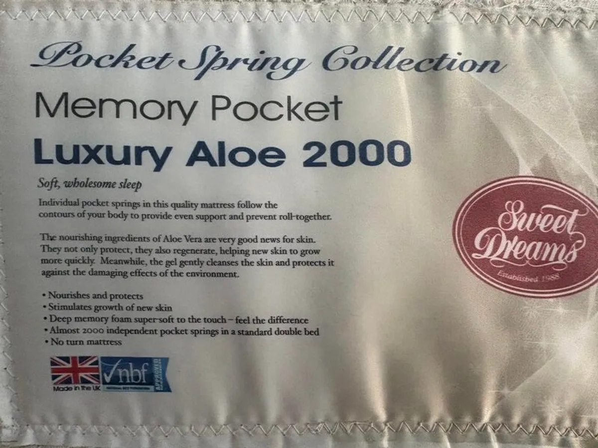 Better Sleep Tonight Pocket Spring Aloe Memory 2000 Mattress - Image 1