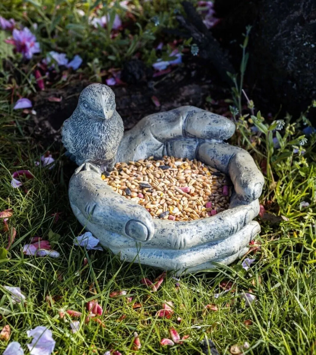 Hands Bird Feeder Bird on Hands Feeder NEW - Image 1