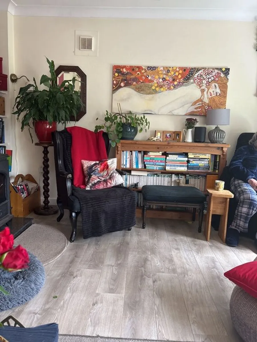 Armchair and footstool - Image 1