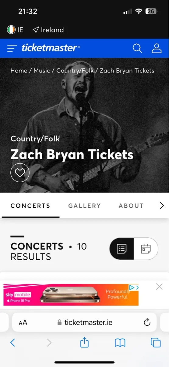 Zach Bryan Saturday Night Tickets X4