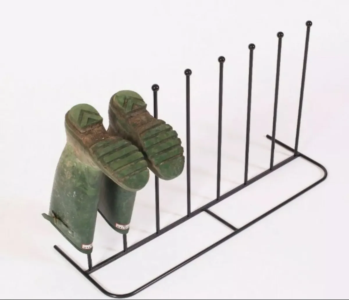 Welly Boot Rack Holds 4 Pairs Black Steel NEW - Image 1