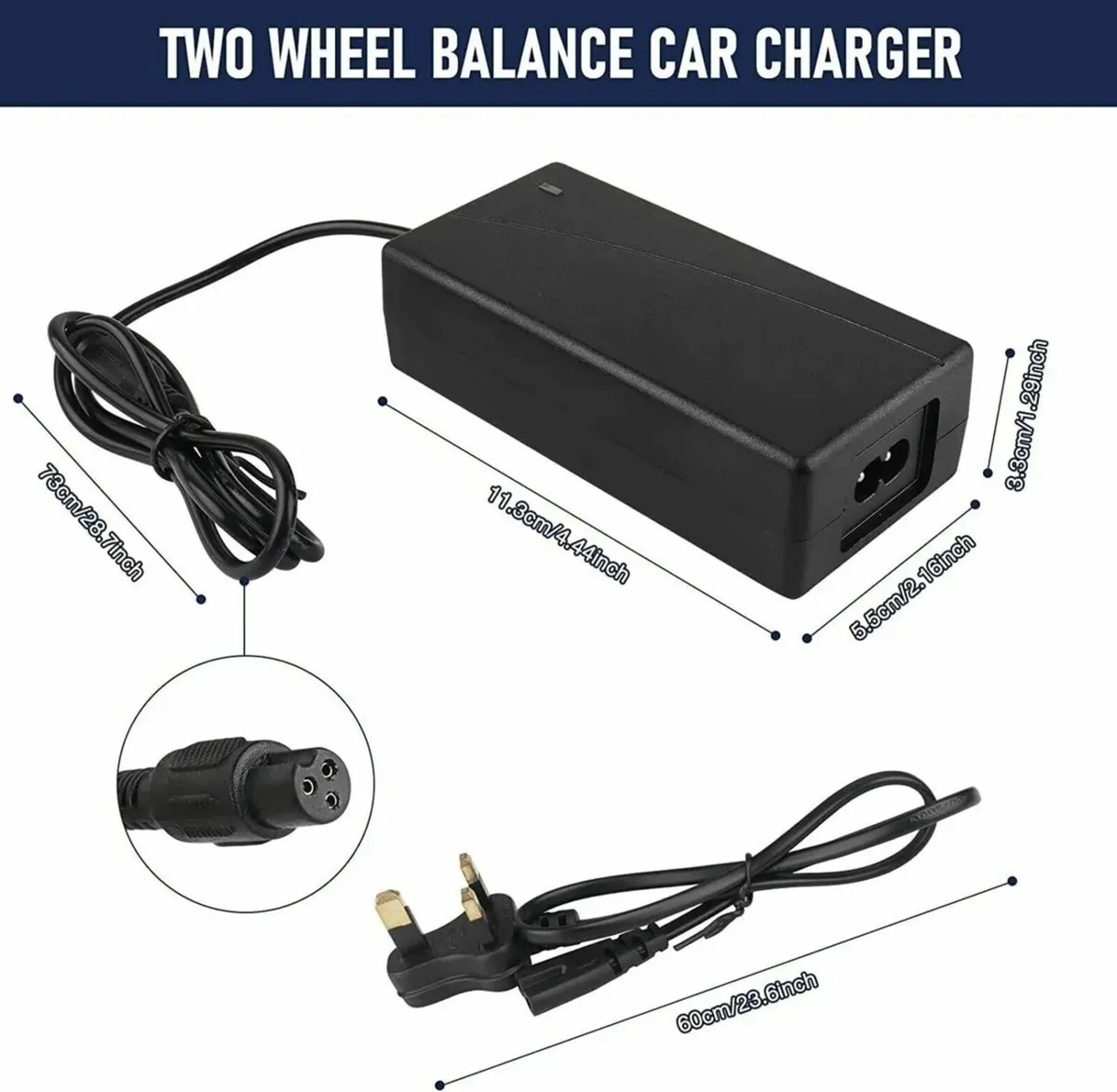 42V 2A Electric Scooter Charger UK Plug - Image 4