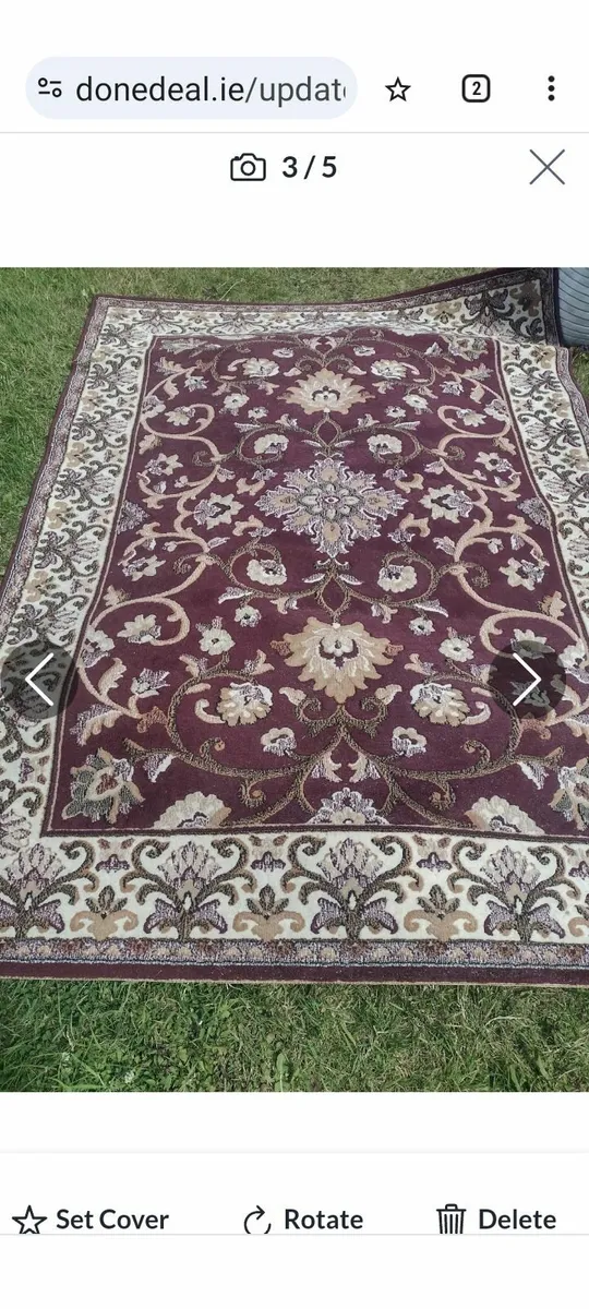 Ex large burgundy sitting room rug - Image 4