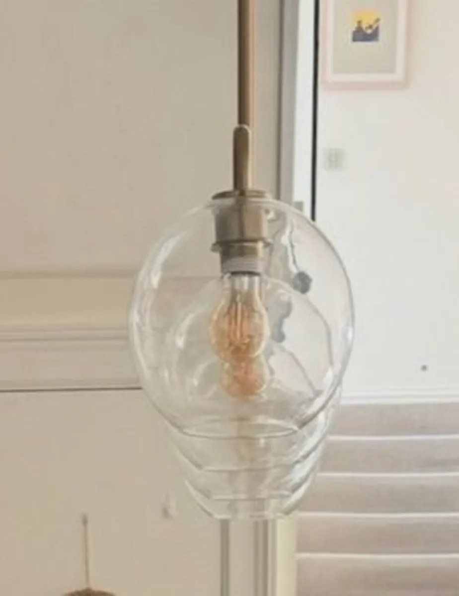 West Elm Linear chandelier with 4 glass globes - Image 2