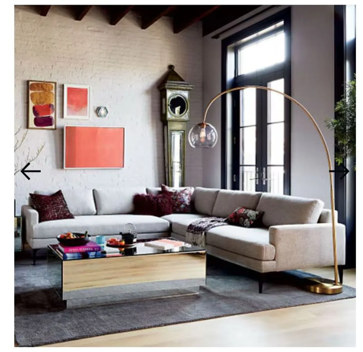 West Elm Overarching Acrylic Shade Floor Lamp (193 cm) - Image 1
