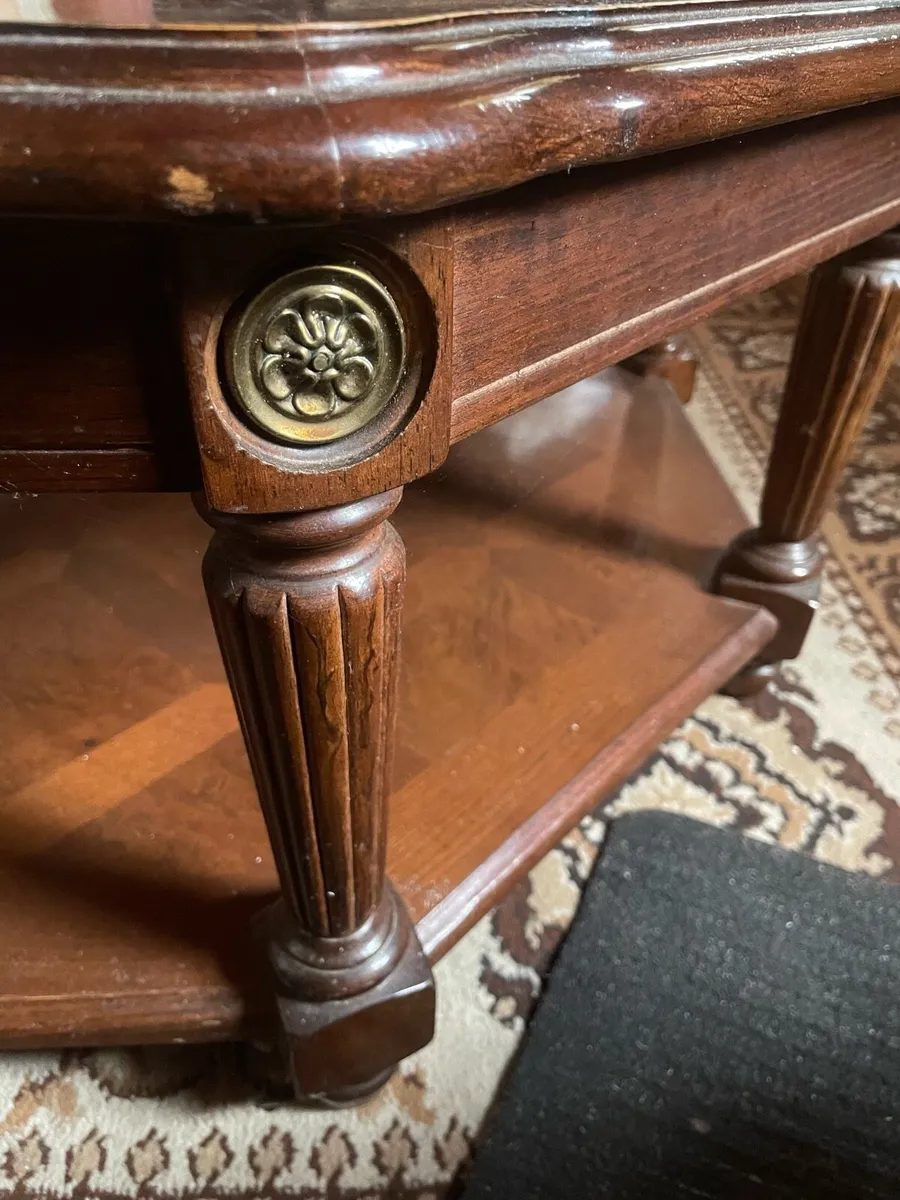 Mahogany wood coffee table - Image 4