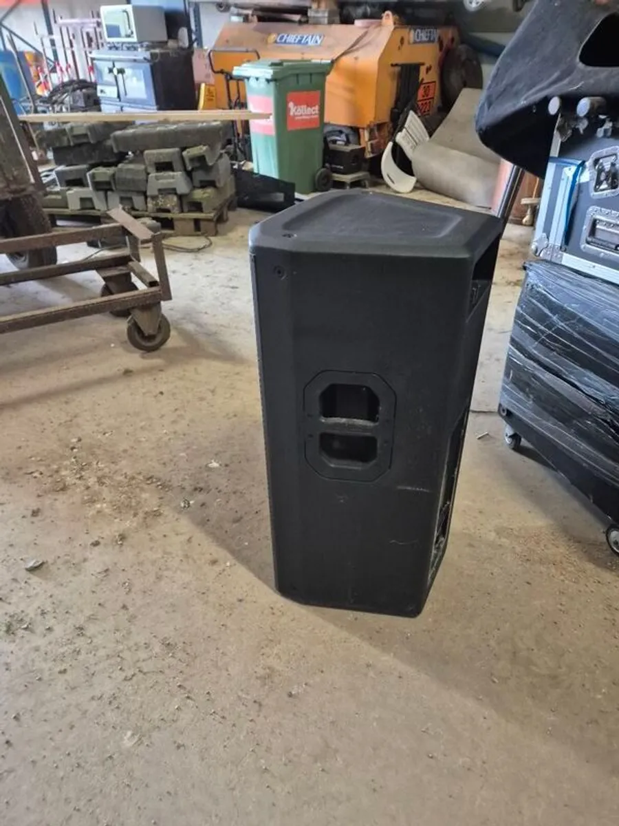 speakers amplifiers mixers flight cases generator mixture of all sorts can sell separately reasonable offers excepted American audio bass bins are heavy ideal for club house house bars band practice room jbl prx 635 with crown amplifier  inside  with cove - Image 4