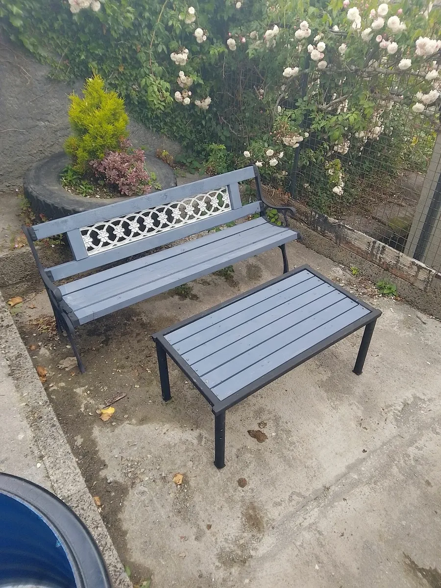 Garden Bench And Table - Image 2