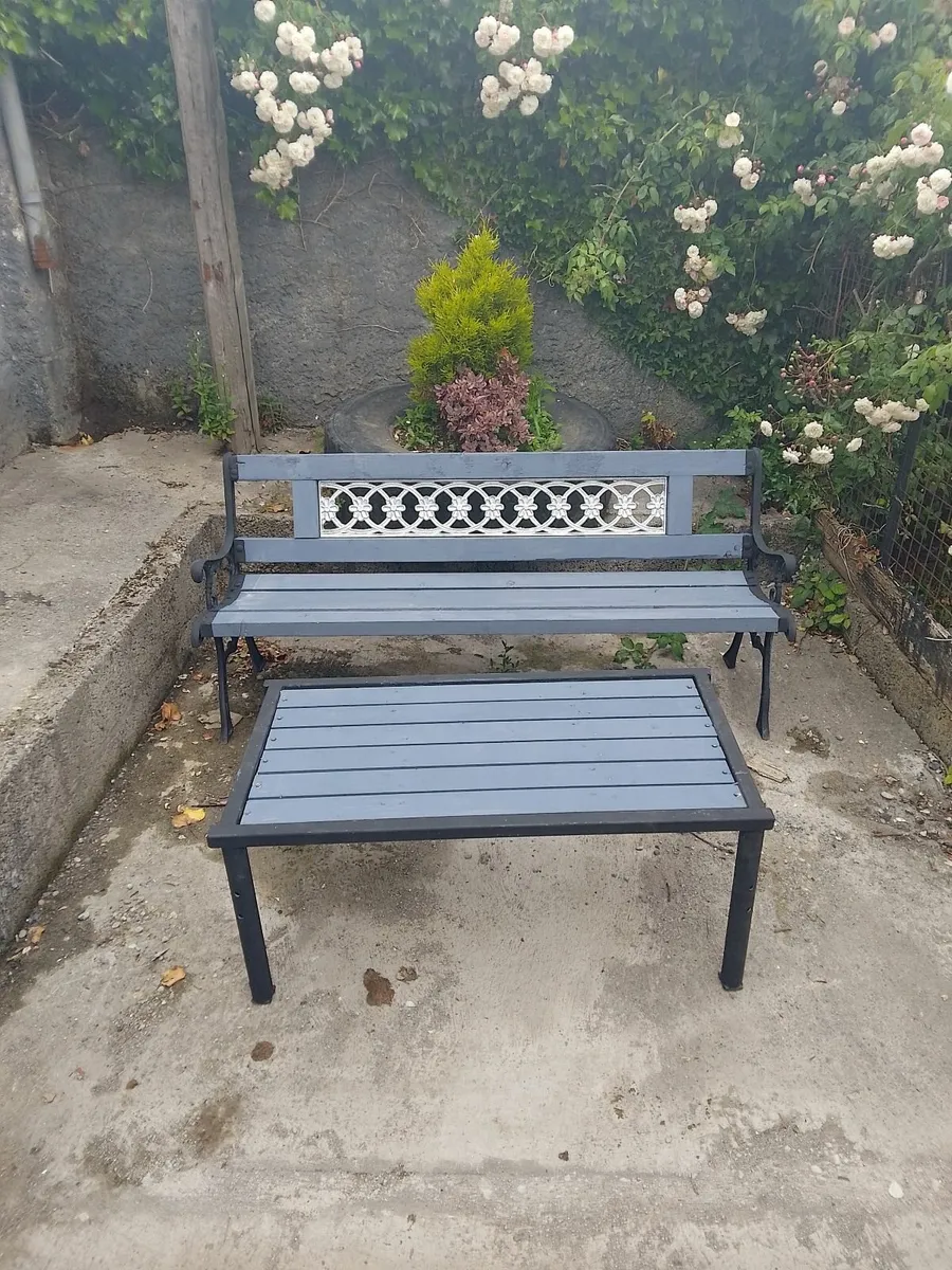 Garden Bench And Table - Image 1