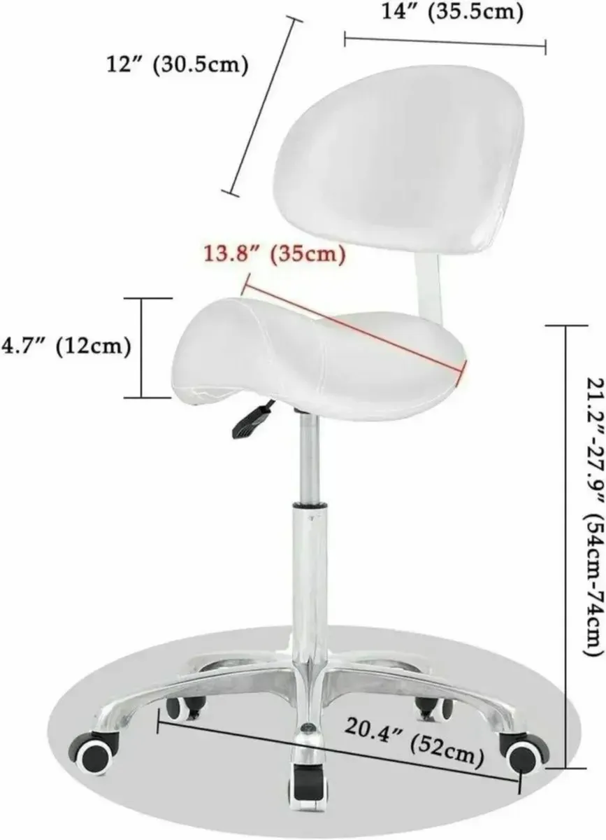 Hydraulic Saddle Stool Rolling Chair with Wheels - Image 2