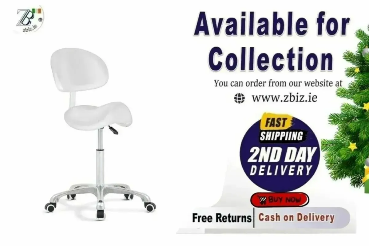 Hydraulic Saddle Stool Rolling Chair with Wheels - Image 1
