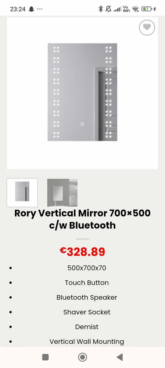 Bluetooth led  bathroom mirror