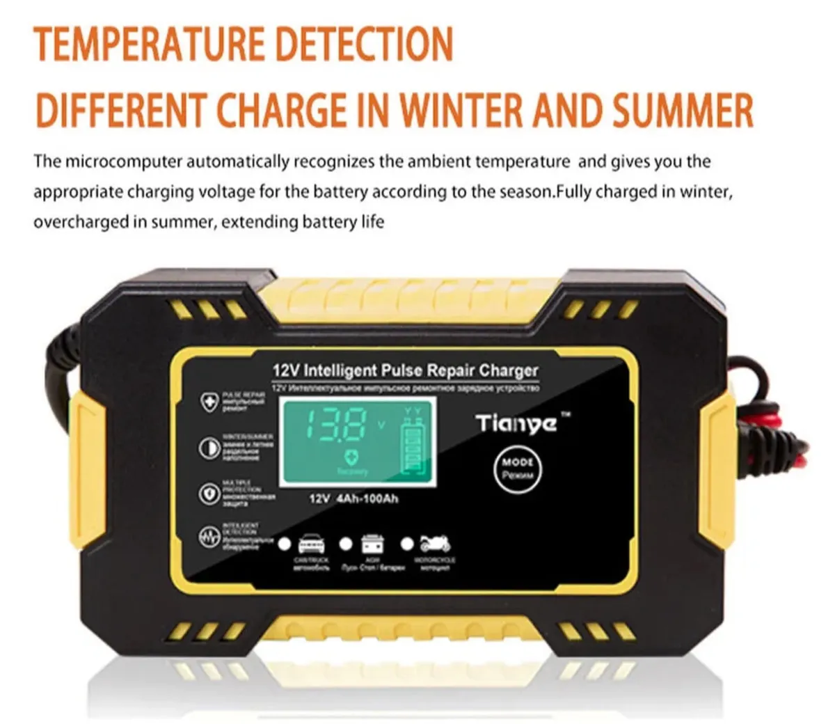 Car / Motorbike Battery Charger 12V LCD  NEW - Image 3