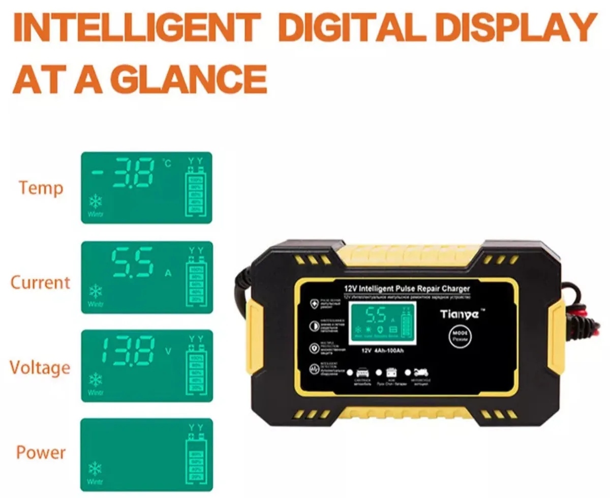Car / Motorbike Battery Charger 12V LCD  NEW - Image 4