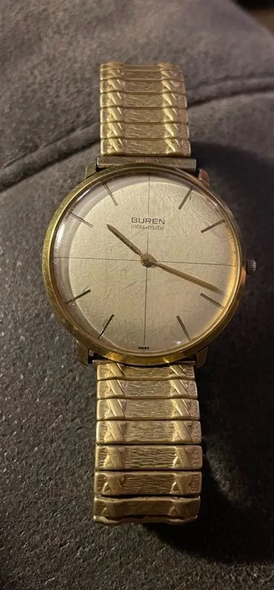 watch vintage beautiful rare Buren  intra-matic watch - Image 1