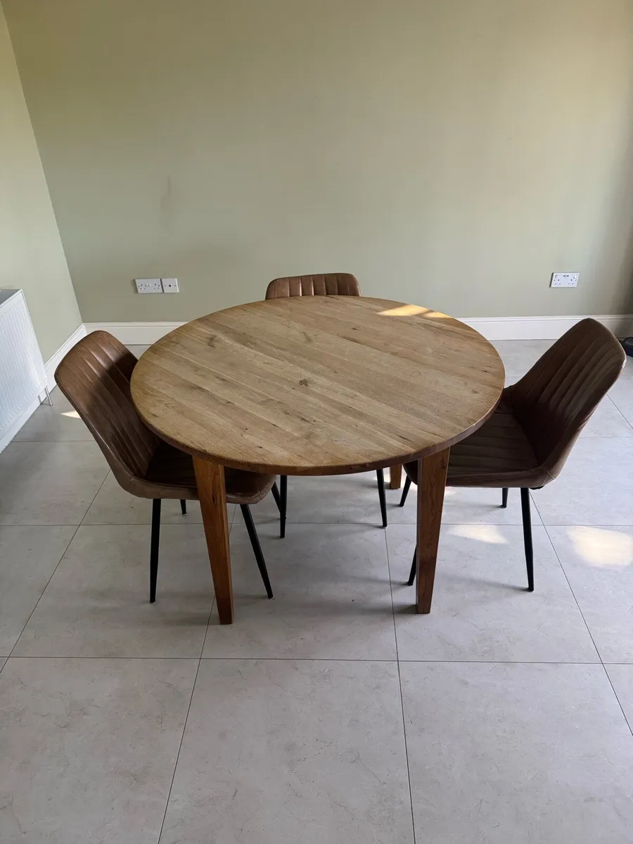 Solid Wood Dining Table + 3 Chairs - Image 1