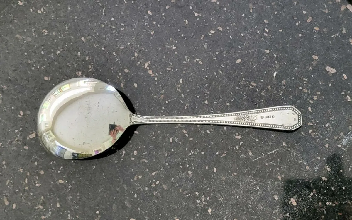 Large Silver plate serving spoon - Image 3