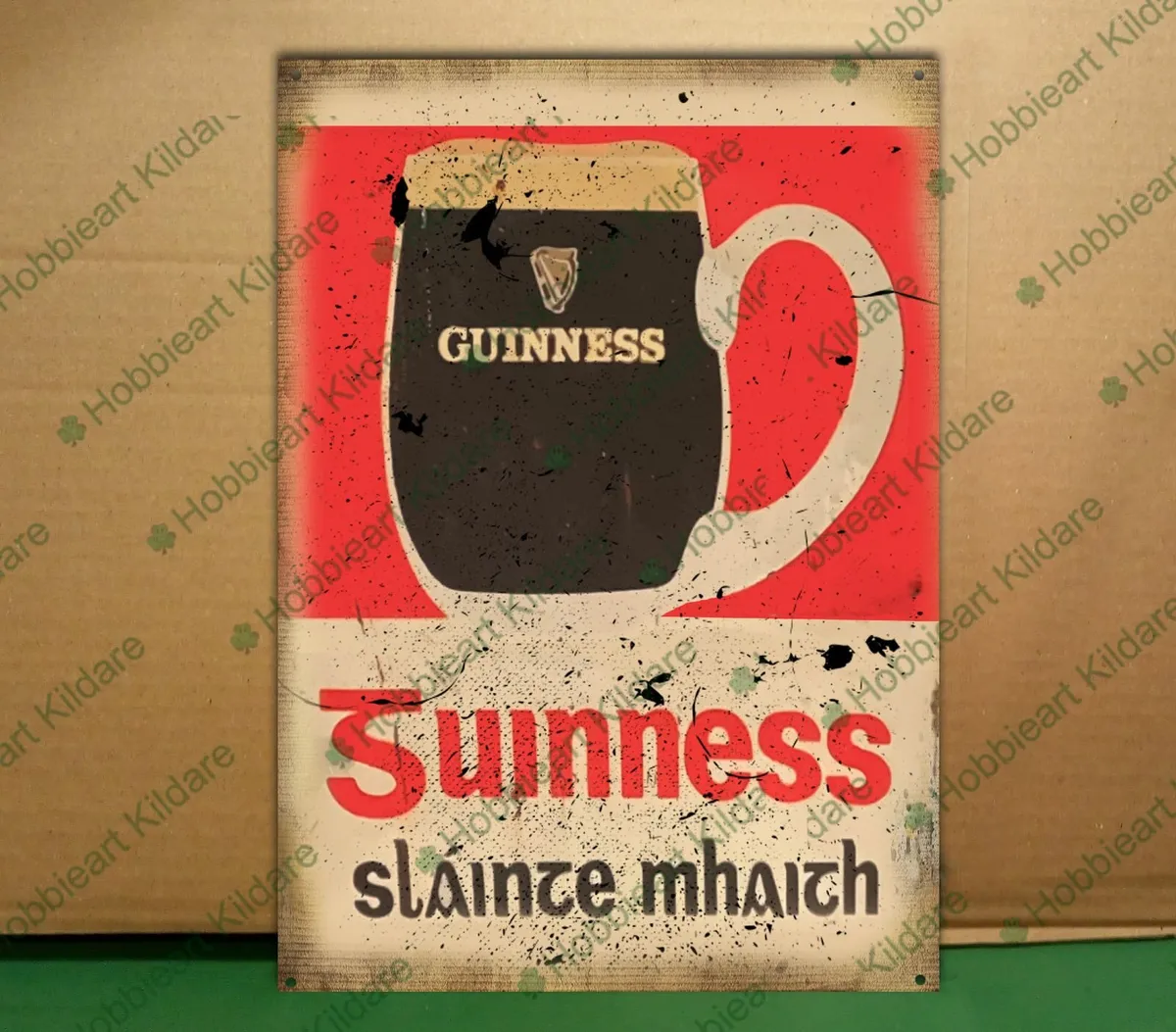 Irish Guinness tin sign mancave sign - Image 1