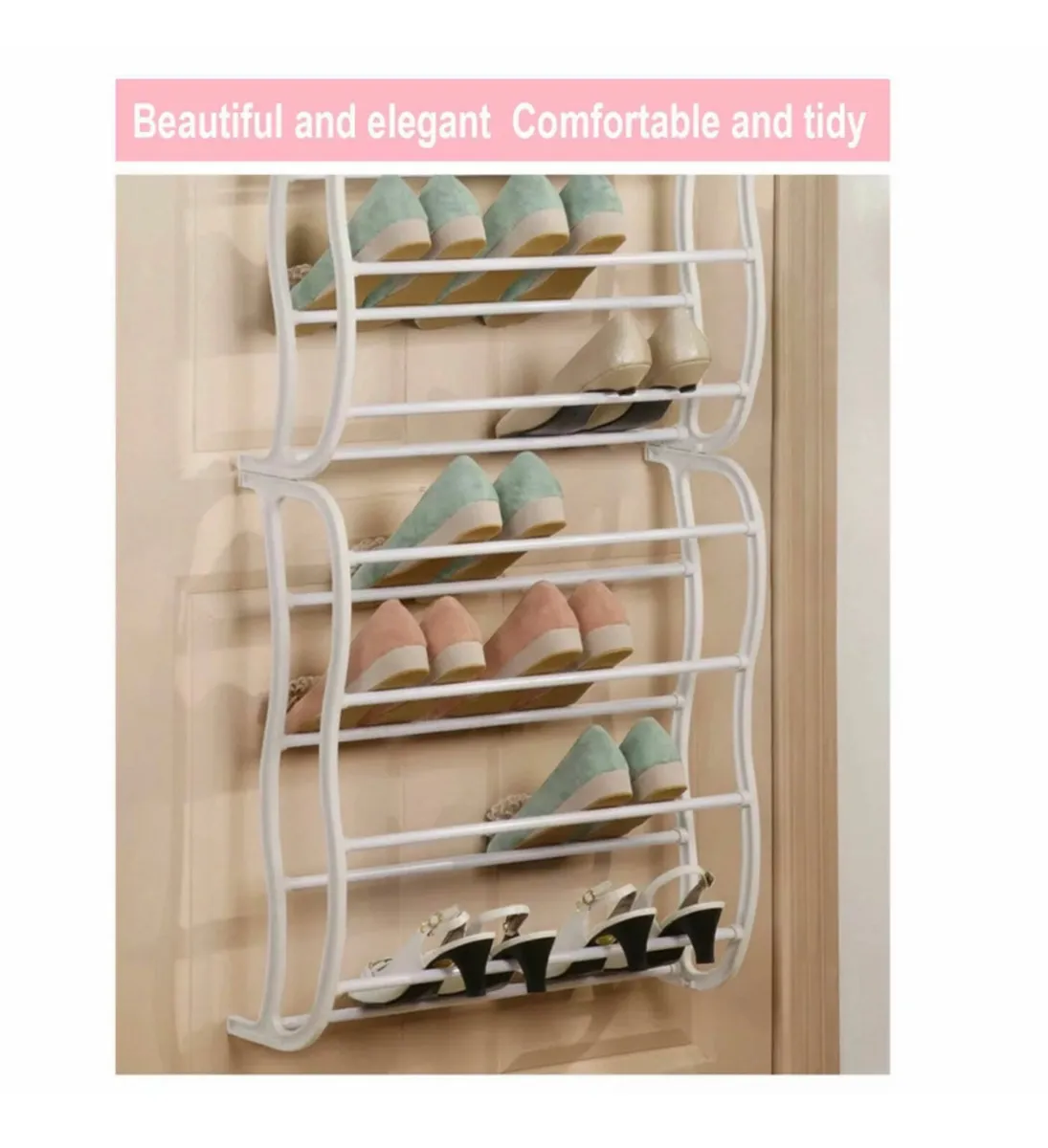 Over Door Metal Shoe Rack Organiser - Image 4