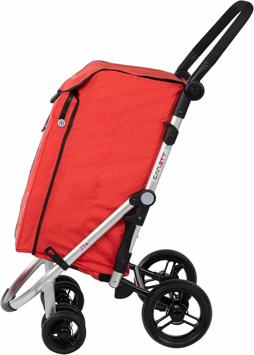 BRAND NEW Carlett Folding Shopping Trolley, Red - Image 4