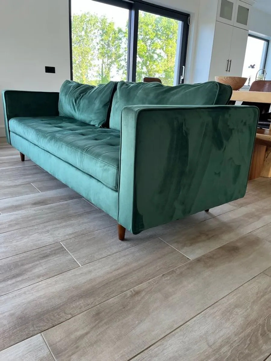 Green Velvet Couch - Image 2