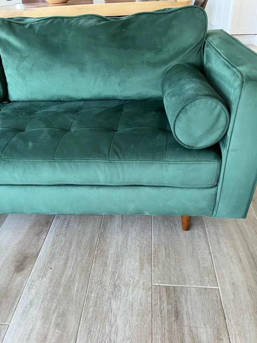 Green Velvet Couch - Image 3