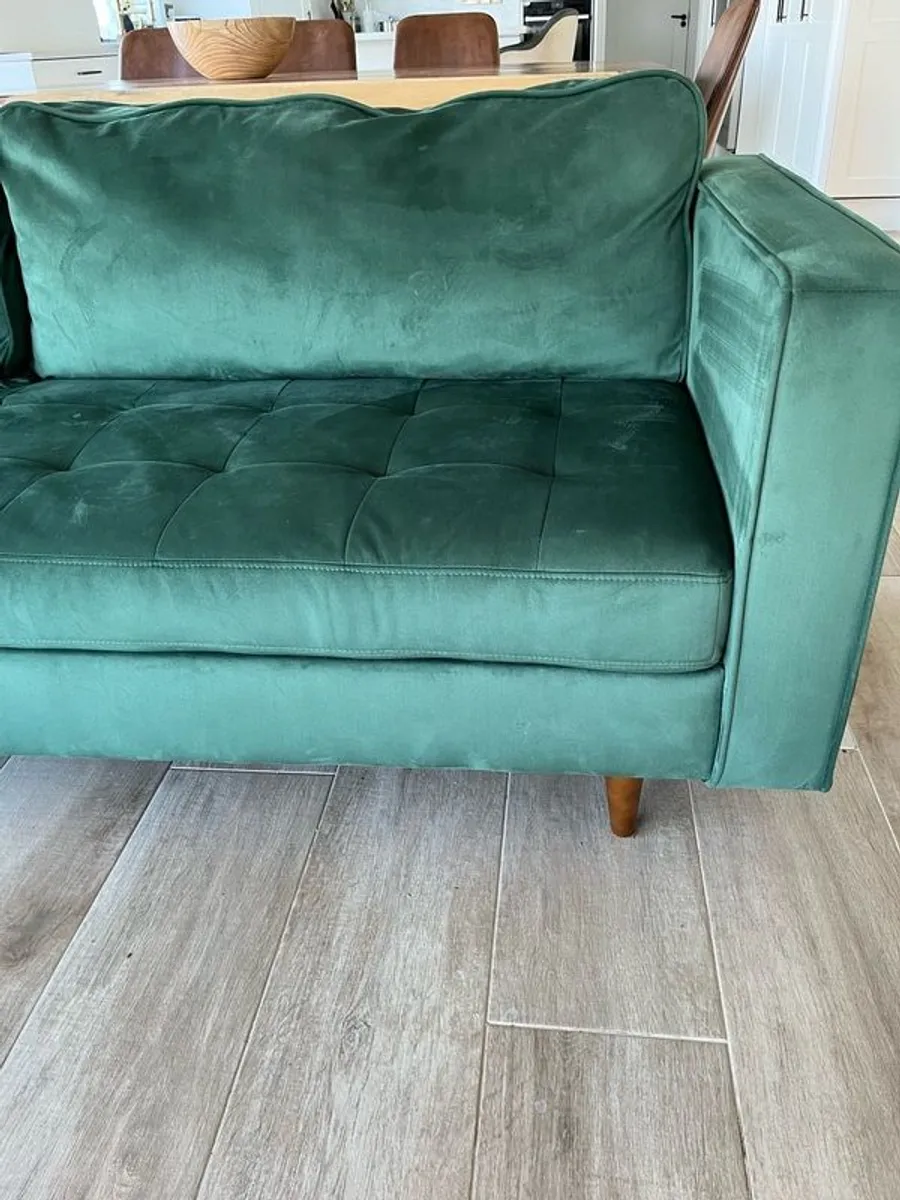 Green Velvet Couch - Image 4
