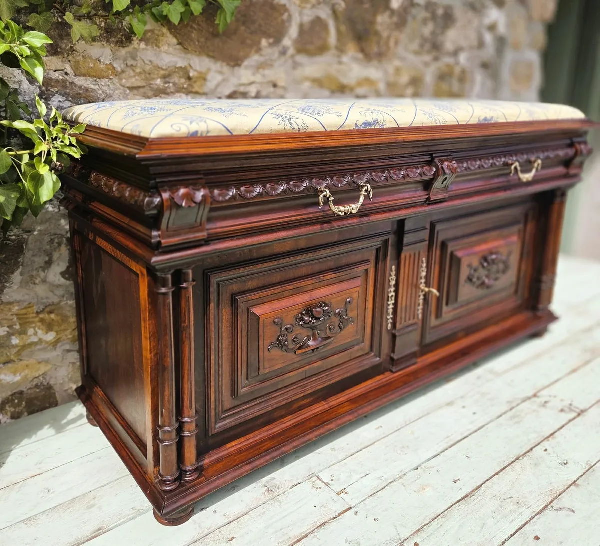 Antique French Hall Seat- Circa 1890 - Image 3
