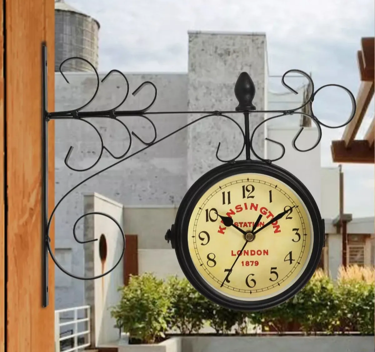 Outdoor Garden Wall Clock Double Sided Compact NEW - Image 2