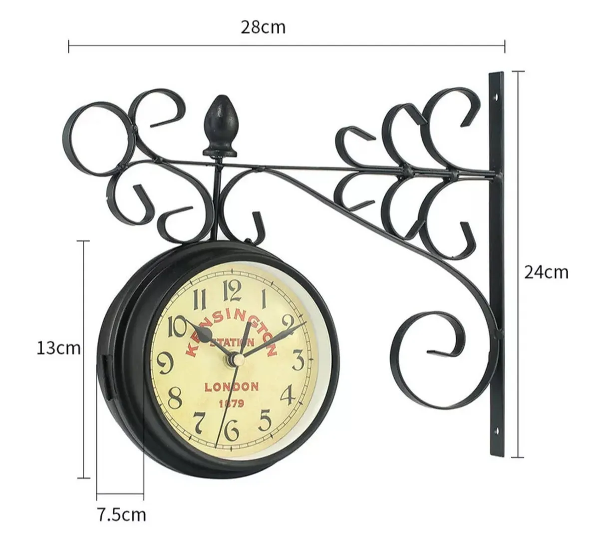 Outdoor Garden Wall Clock Double Sided Compact NEW - Image 3