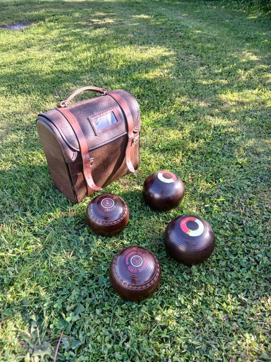 Set of Bowls in Leather Case - Image 1