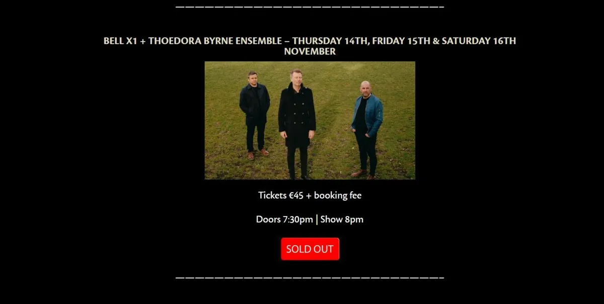 Bell X 1 Tickets St Lukes - sell or swap