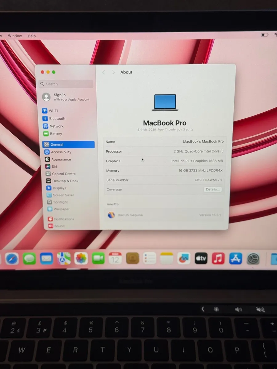 MacBook Pro 13" 2020 i5/16GB/512SSD/316c - Image 2