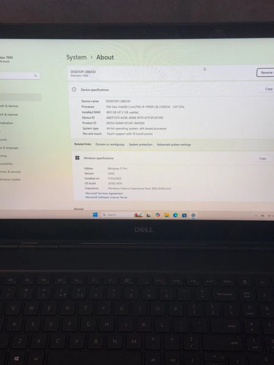 Dell Precision 7560 Laptop i9/48GB/1TB/FHD Touch - Image 2