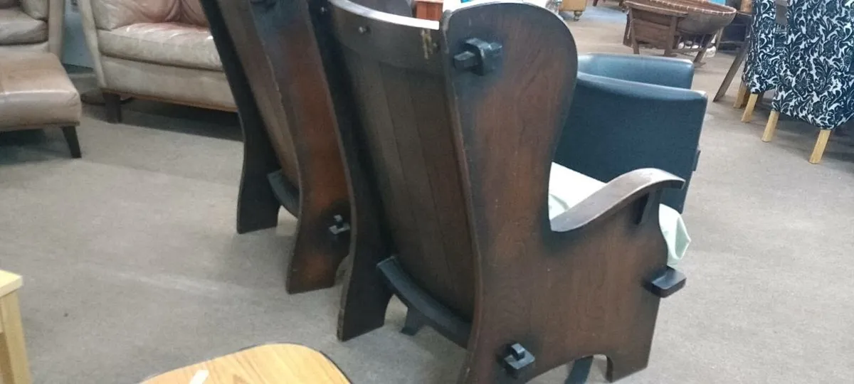 Pair Of Vintage Elm Lambing Chairs - Image 2