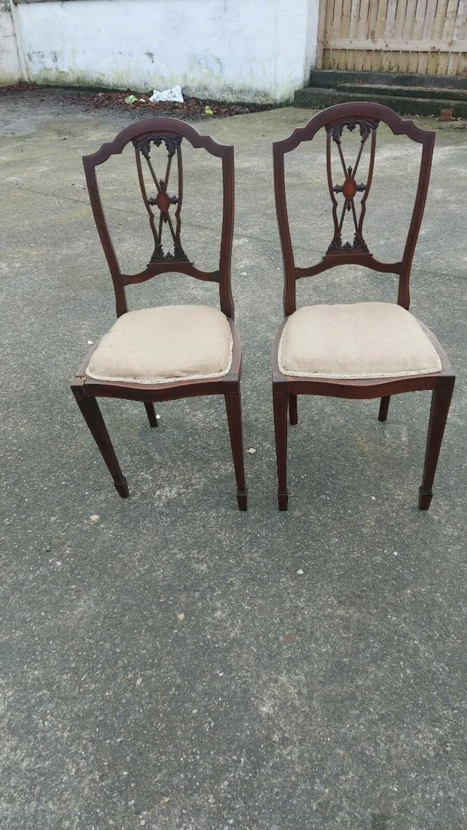 A pair of Edwardian chairs in need of restoration - Image 1