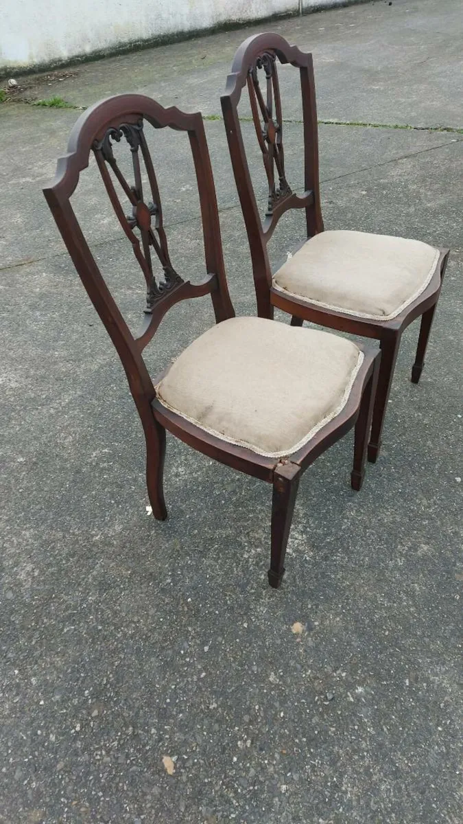 A pair of Edwardian chairs in need of restoration - Image 2