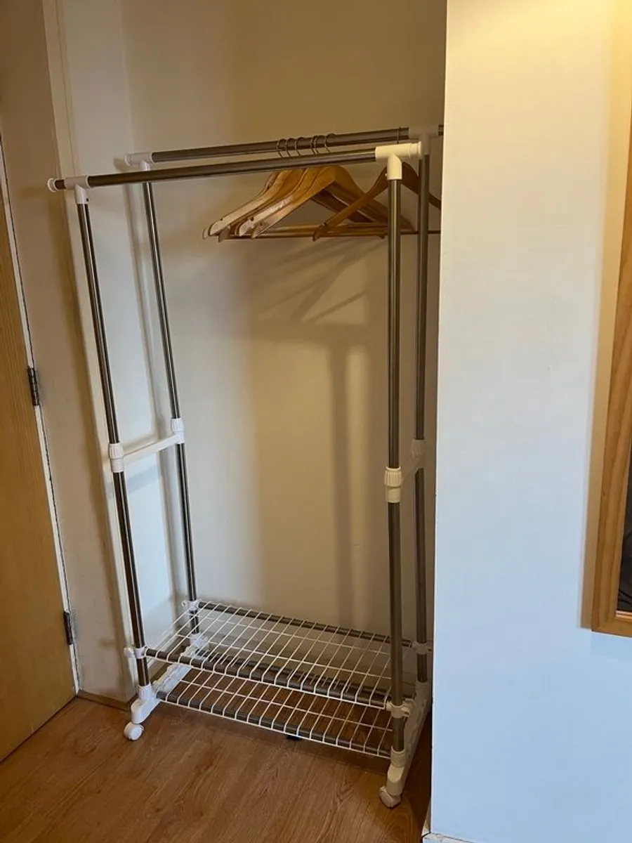 Wardrobe (Clothes Rack) & Shoerack (white) - Image 1