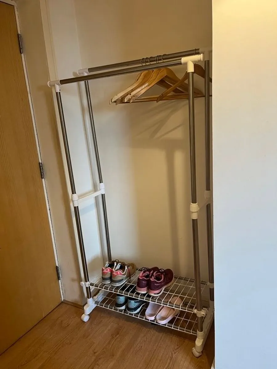 Wardrobe (Clothes Rack) & Shoerack (white) - Image 4