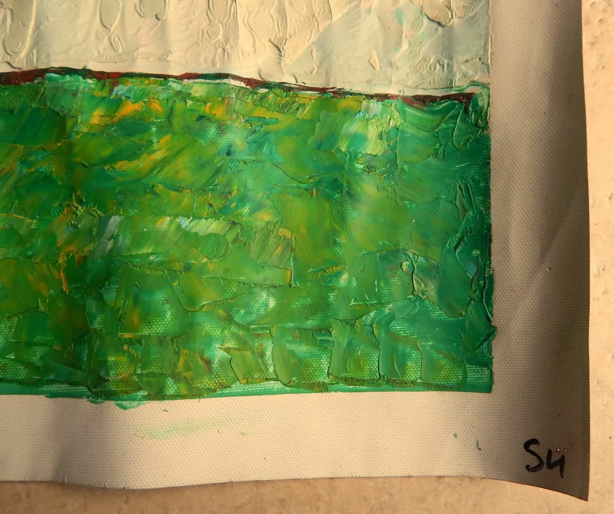 Large Unframed Signed Oil on Canvas Painting - Image 4