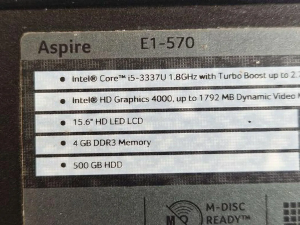 Acer Aspire Laptop E1 Series Z5WE1, i5 Core, 2TB - Image 3