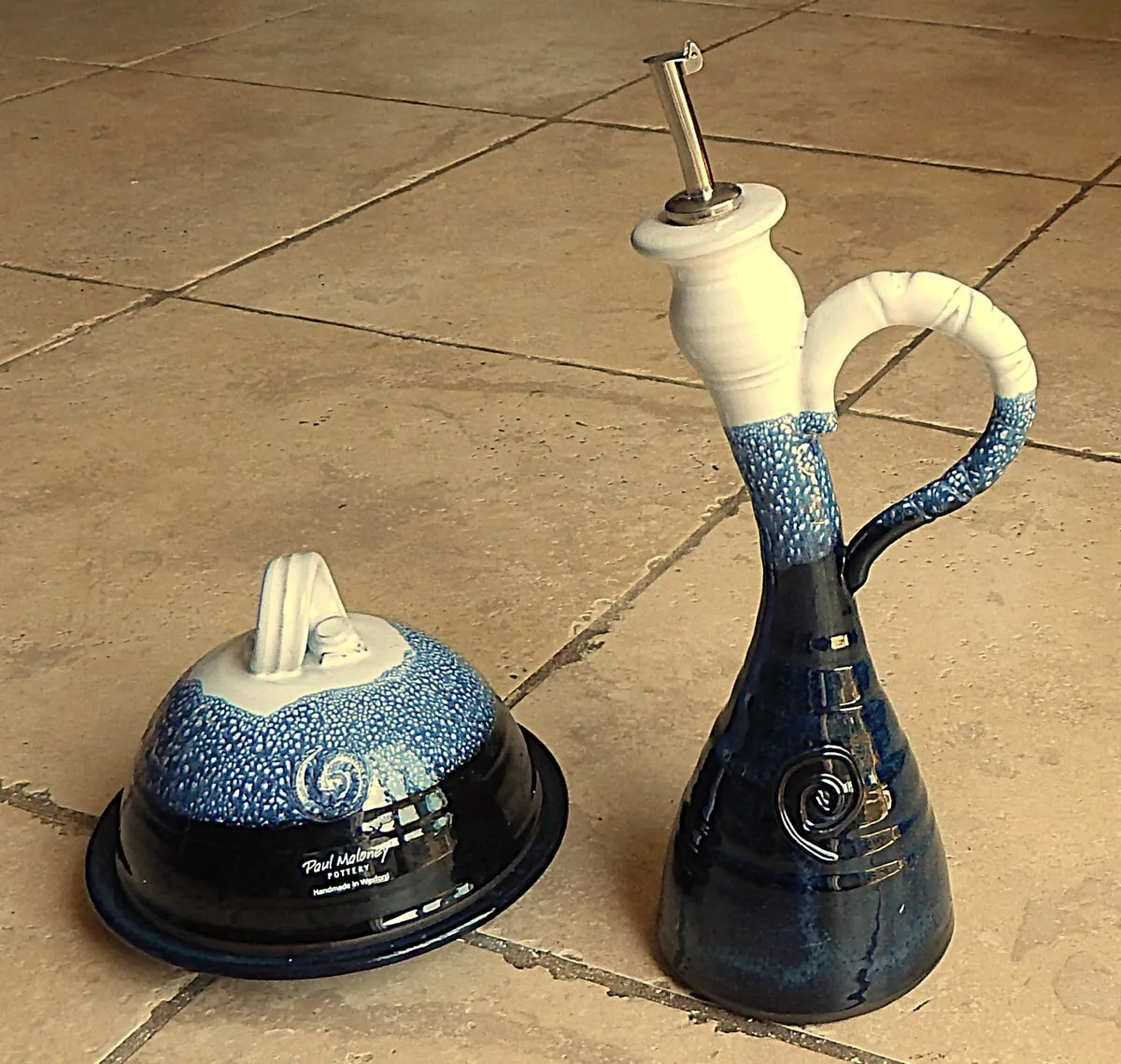 Paul Maloney ‘Ocean’ Oil Bottle & Cheese Dome - Image 1