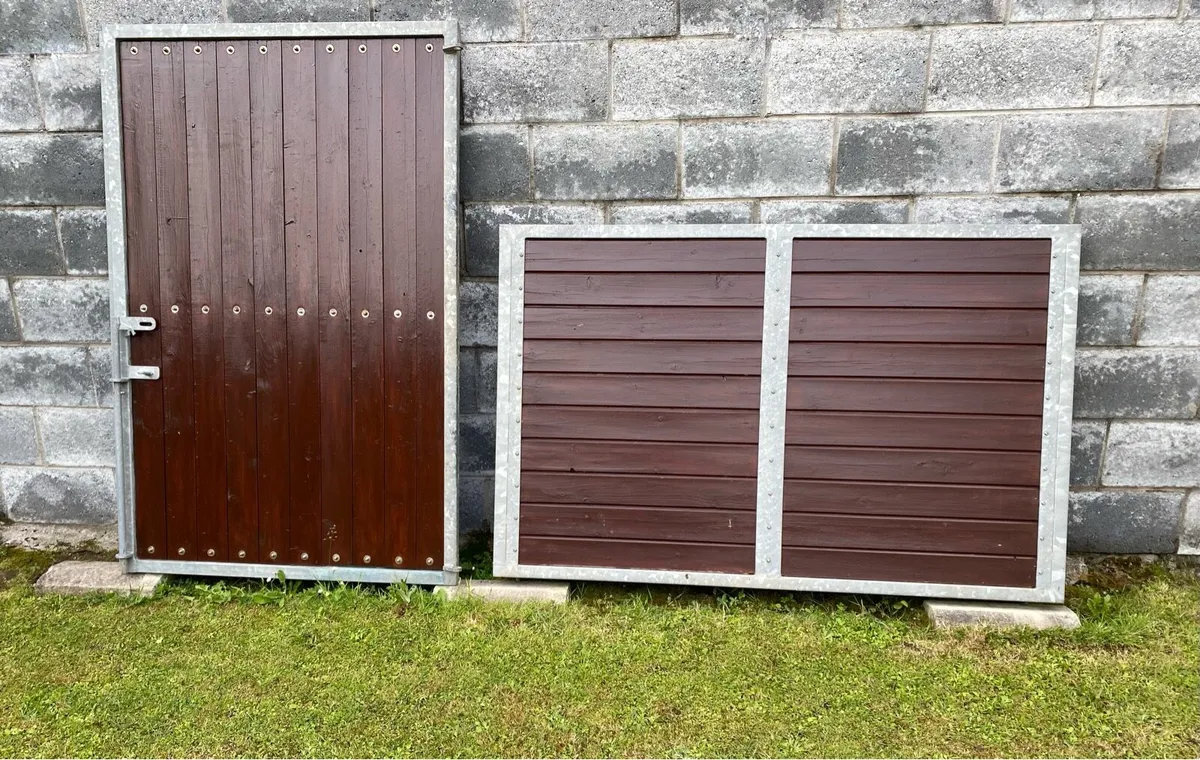 Galvanised Iron Framed Set of Gates, New Condition - Image 1
