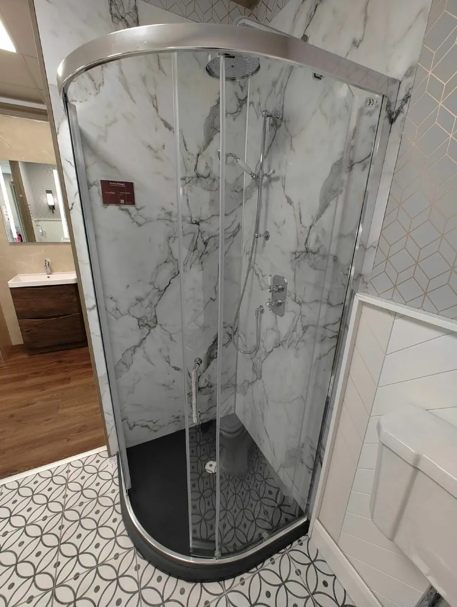 900 Quad Shower Enclosure 8mm Single Door Chrome - Image 3