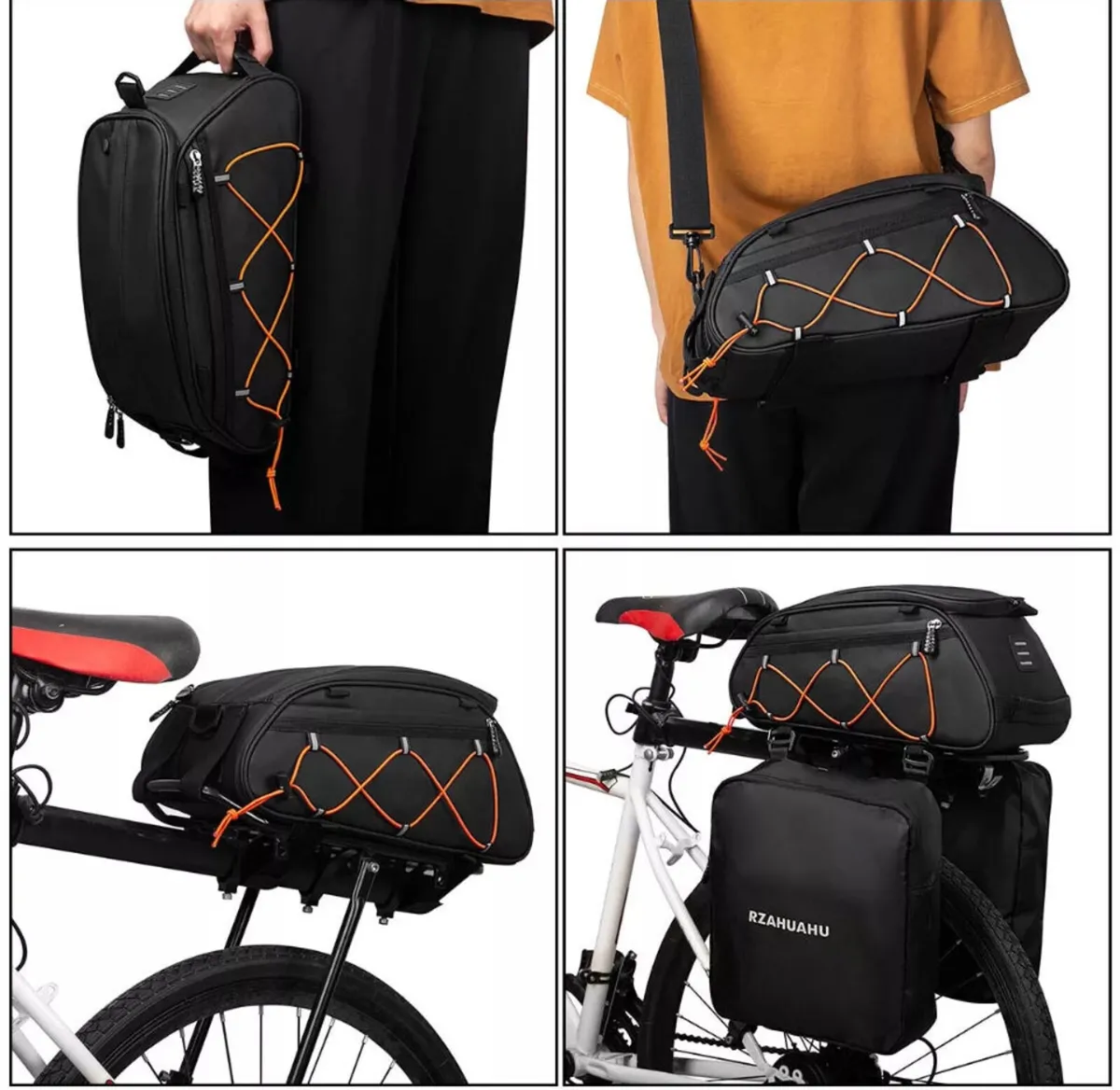 3 In 1 Bike Pannier Bag Bicycle Rear Rack Bag NEW - Image 1