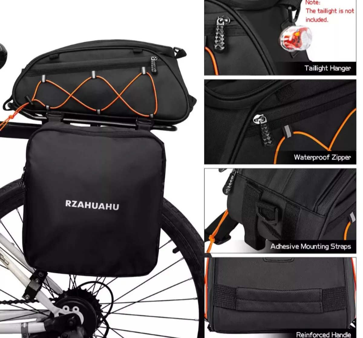 3 In 1 Bike Pannier Bag Bicycle Rear Rack Bag NEW - Image 4