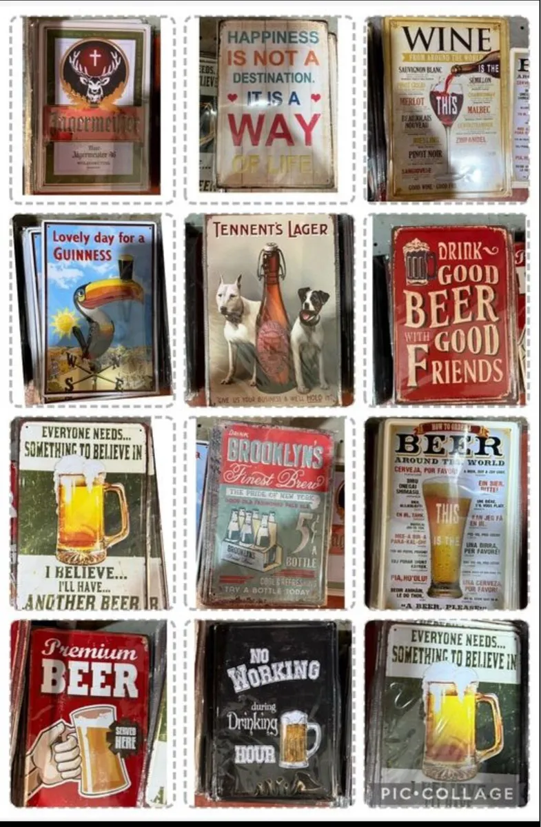 100 mixed tin signs - Image 1