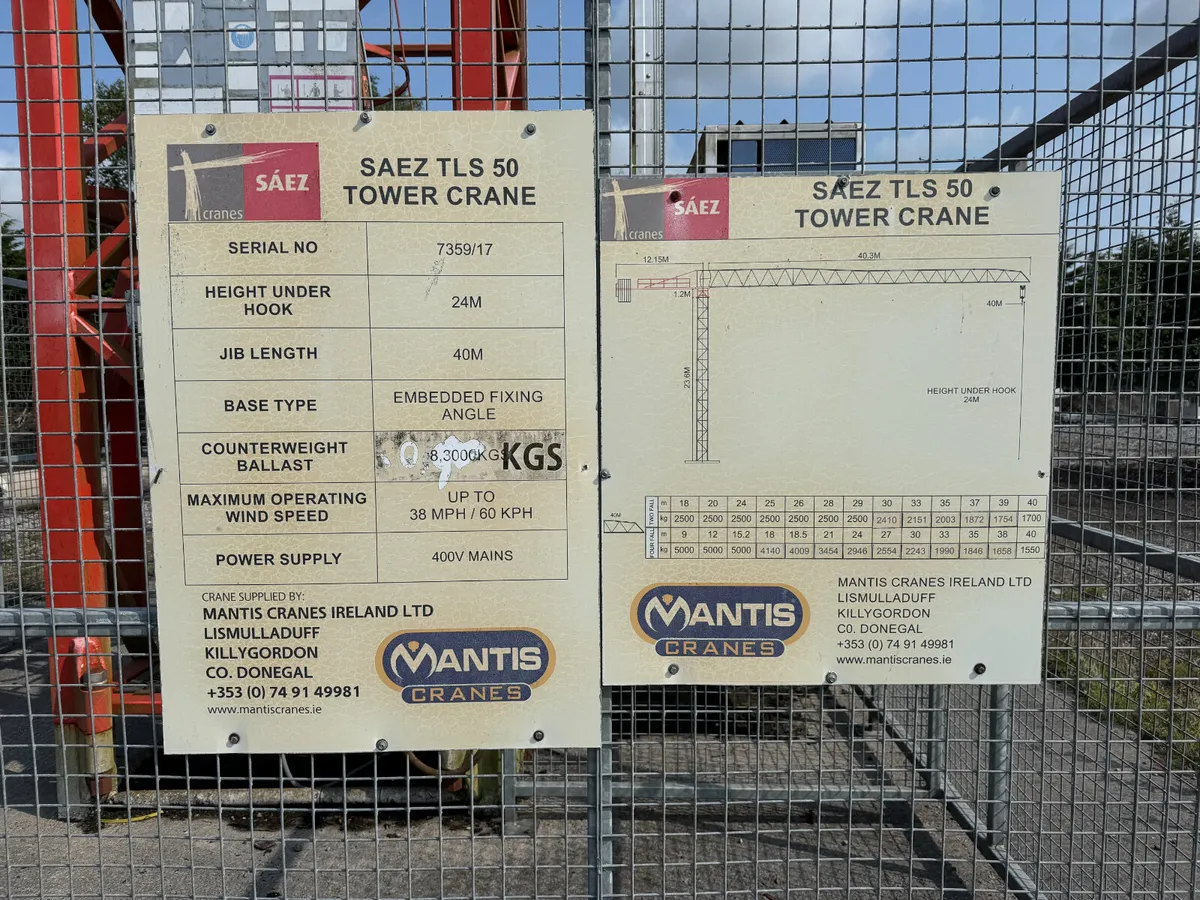 UNRESERVED 2017 SAEZ TL505 TOWER CRANE FOR AUCTION - Image 3