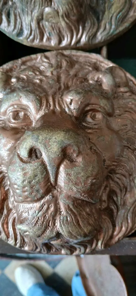 Pair of Brass Lions Heads. - Image 3
